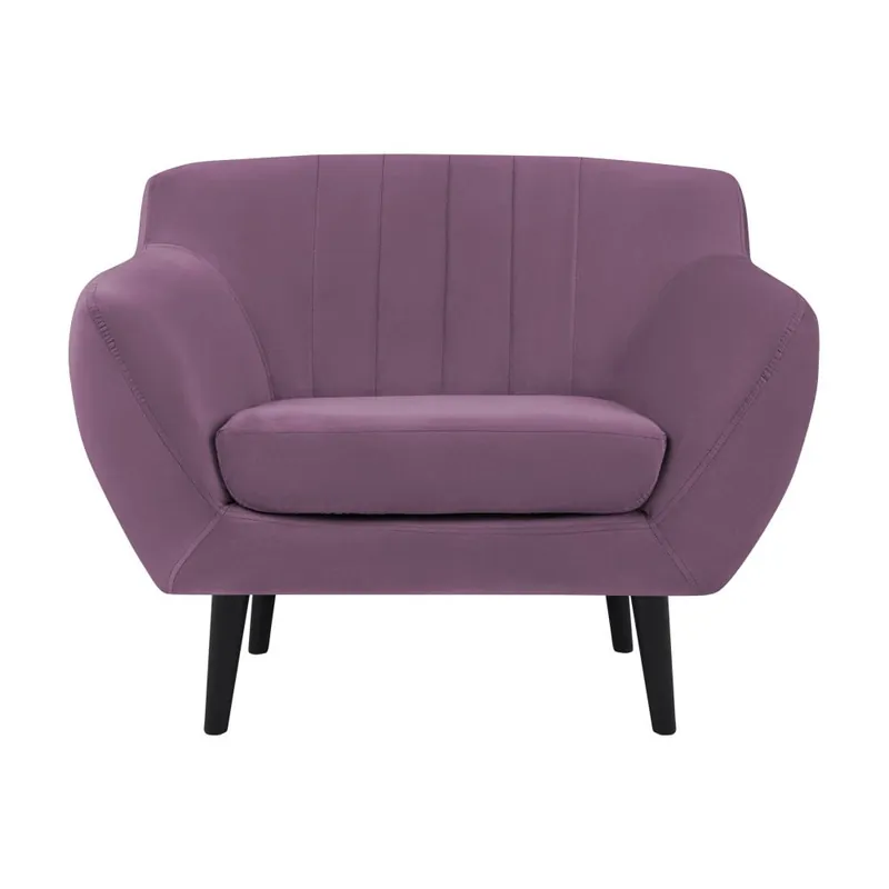 Fioletowy fotel z czarnymi nogami Mazzini Sofas Toscane Bonami Kup online