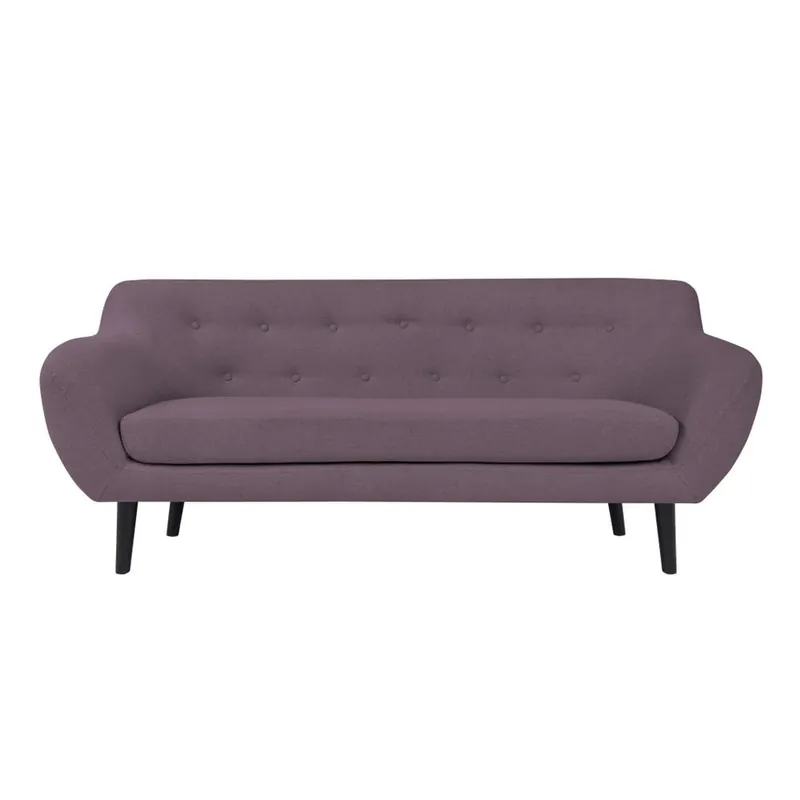 Fioletowa sofa 2-osobowa z brązowymi nogami Mazzini Sofas Piemont Bonami Bezpieczne zakupy
