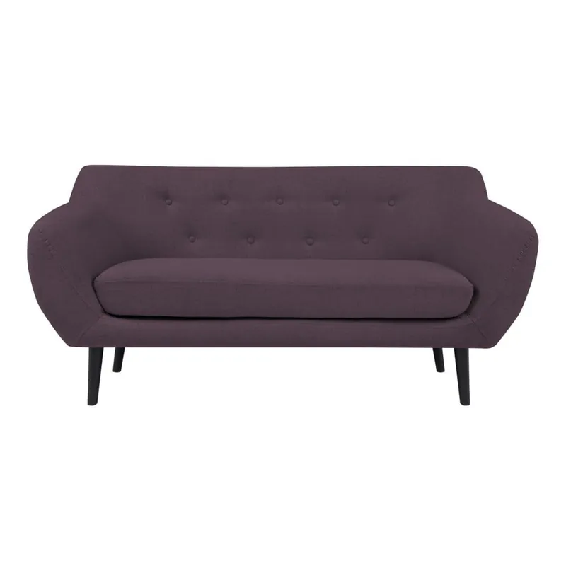 Fioletowa sofa 2-osobowa z brązowymi nogami Mazzini Sofas Piemont Bonami Najlepsza cena