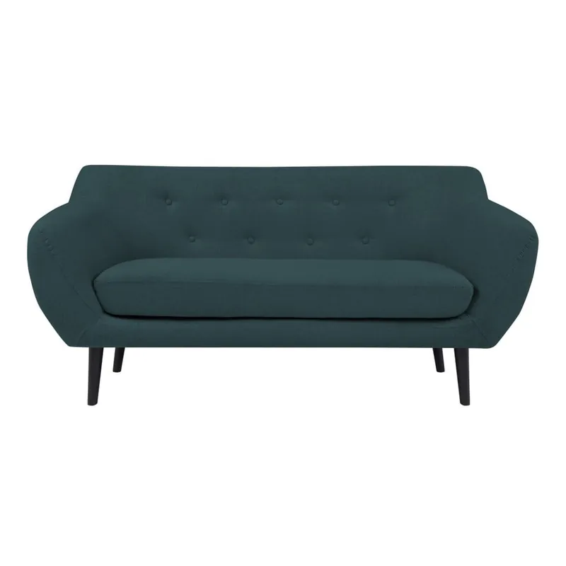 Ciemnoniebieska sofa 2-osobowa z brązowymi nogami Mazzini Sofas Piemont Bonami Zamów dziś