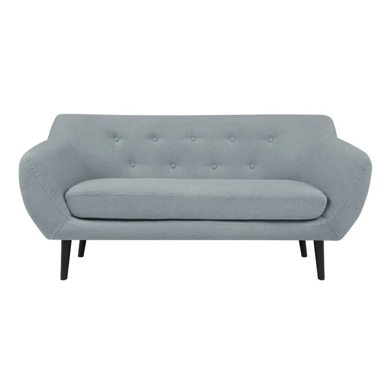 Jasnoniebieska sofa 2-osobowa z brązowymi nogami Mazzini Sofas Piemont Bonami Darmowy zwrot