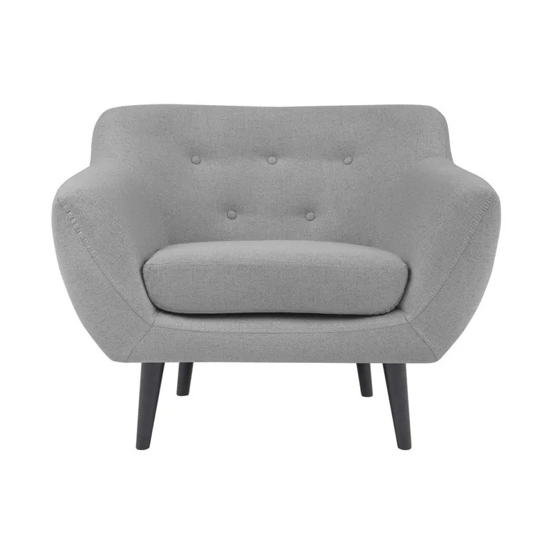 Wysoka jakość Jasnoszary fotel z brązowymi nogami Mazzini Sofas Piemont Bonami