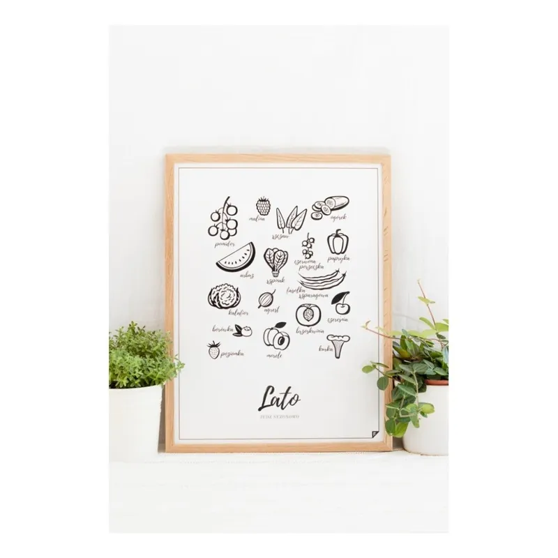 Czarny plakat Follygraph Kolekcja Jedz sezonowo - Lato, 21x30 Bonami Tylko dziś