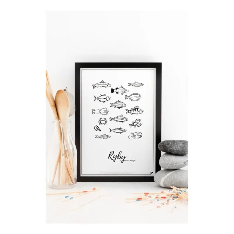 Czarny plakat Follygraph Ryby & Owoce Morza, 30x40 Bonami Dodaj do koszyka
