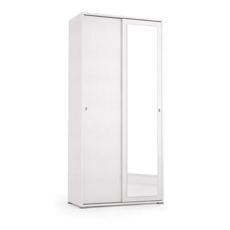 Biała szafa 2-drzwiowa z lustrem Terraneo Bonami Oferta czasowa