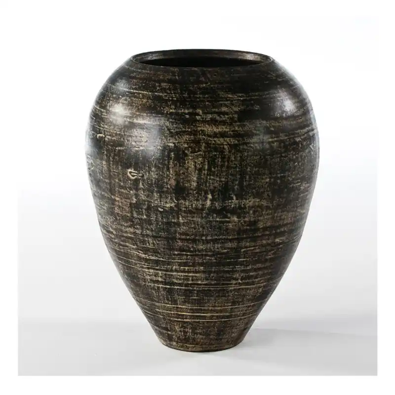 Okazja Czarny wazon dekoracyjny Thai Natura Terracotta, 70 x 60 cm Bonami
