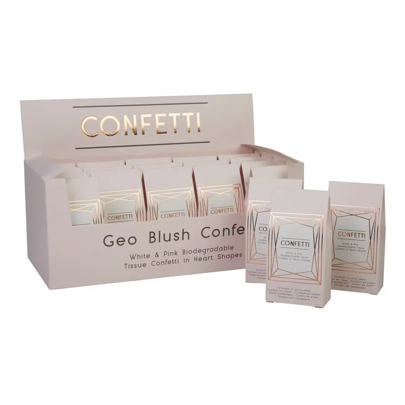 Wyjątkowa oferta Zestaw 20 pudełek z papierowym konfetti Neviti Geo Blush Bonami