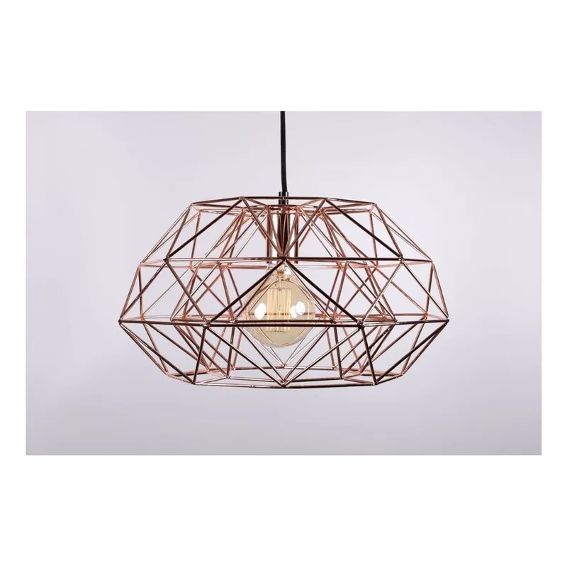 Ostatnie sztuki Brązowa lampa wisząca z czarnym kablem Filament Style Diamond 4 Bonami