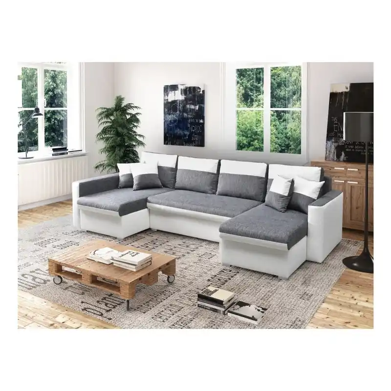 Szaro-biała sofa rozkładana Mars Flavio U Bonami Nowy