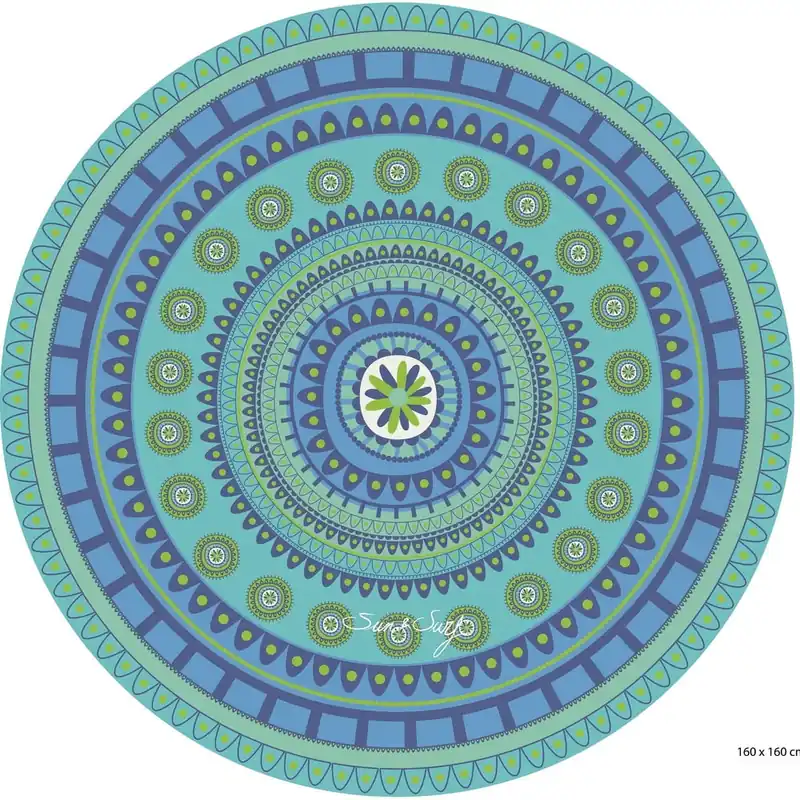 Niebieski koc plażowy Sun & Surf Mandala Flor Bonami Dostępne od ręki