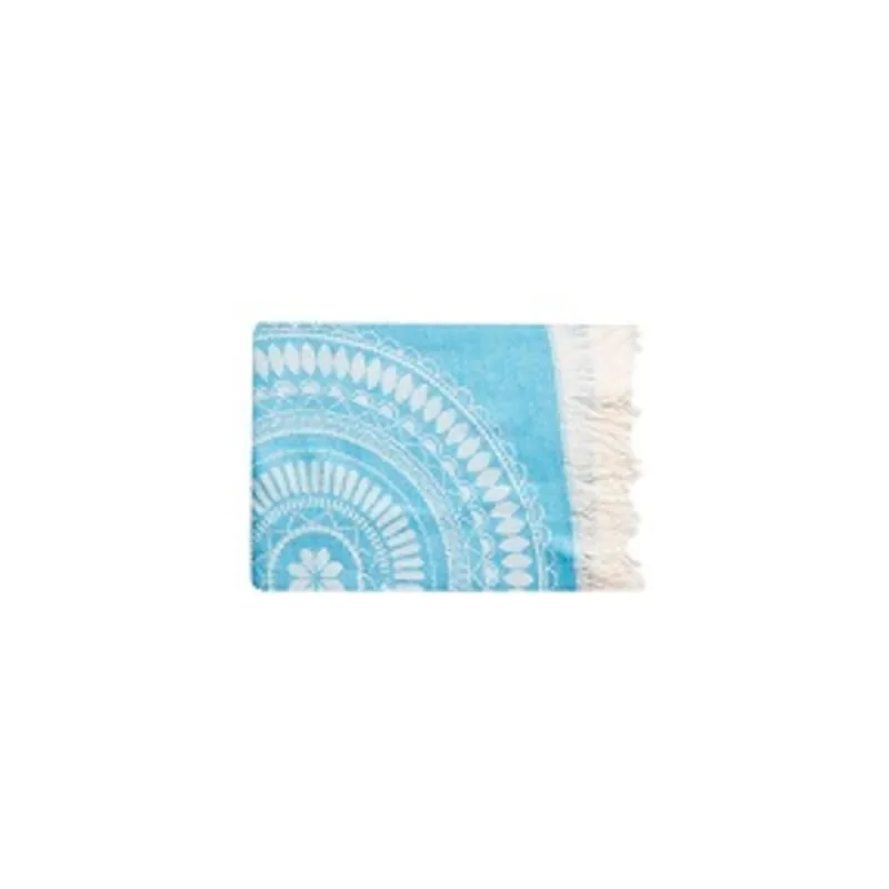Nowość Turkusowy ręcznik hammam Sun & Surf Circles Bonami