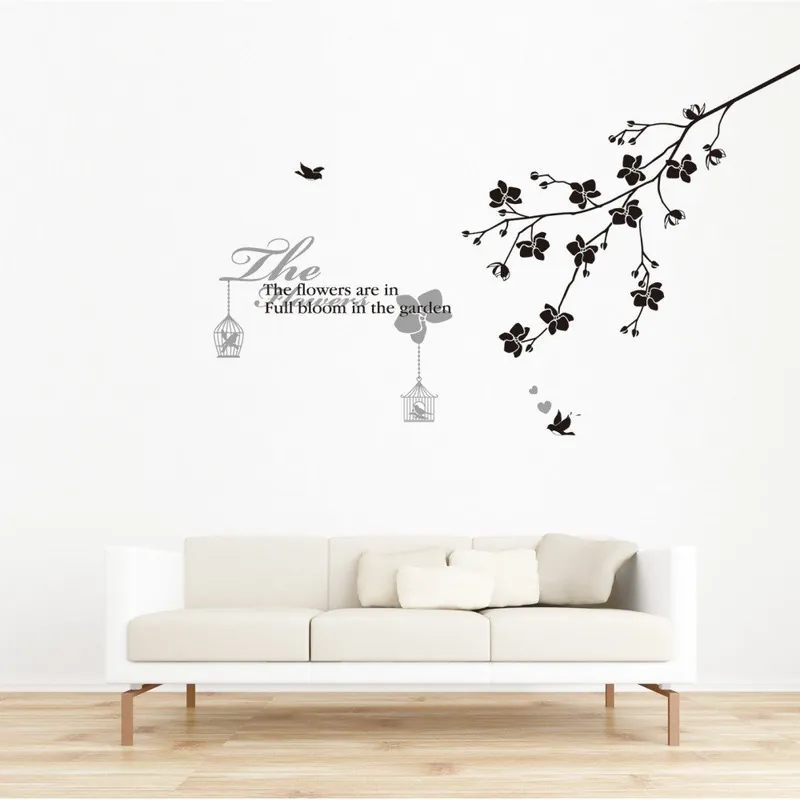 Hit cenowy Naklejka Ambiance Full Bloom And Birds Bonami