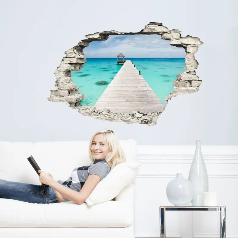 Kup online Naklejka Ambiance Dock And Tropical Sea, 60x90 cm Bonami