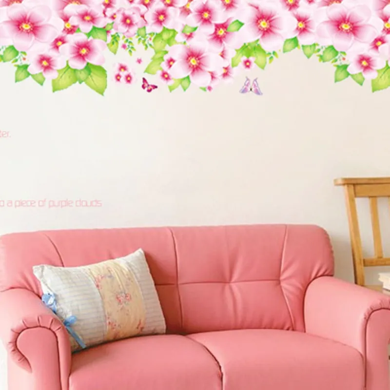 Dodaj do koszyka Naklejka Ambiance Hedge And Pink Flowers Bonami