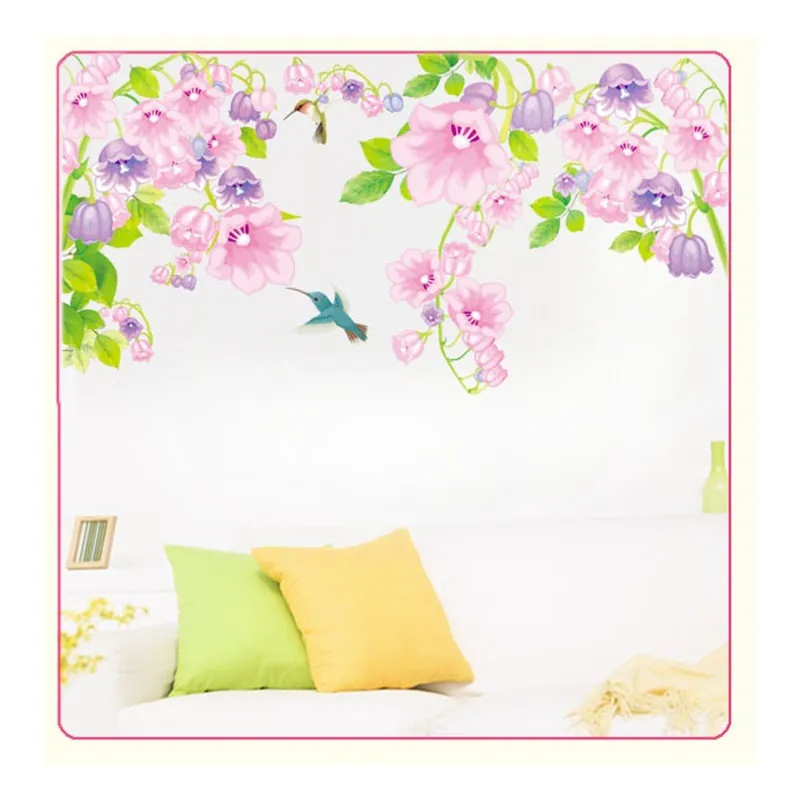 Hit cenowy Naklejka Ambiance Birds And Purple Flowers Bonami