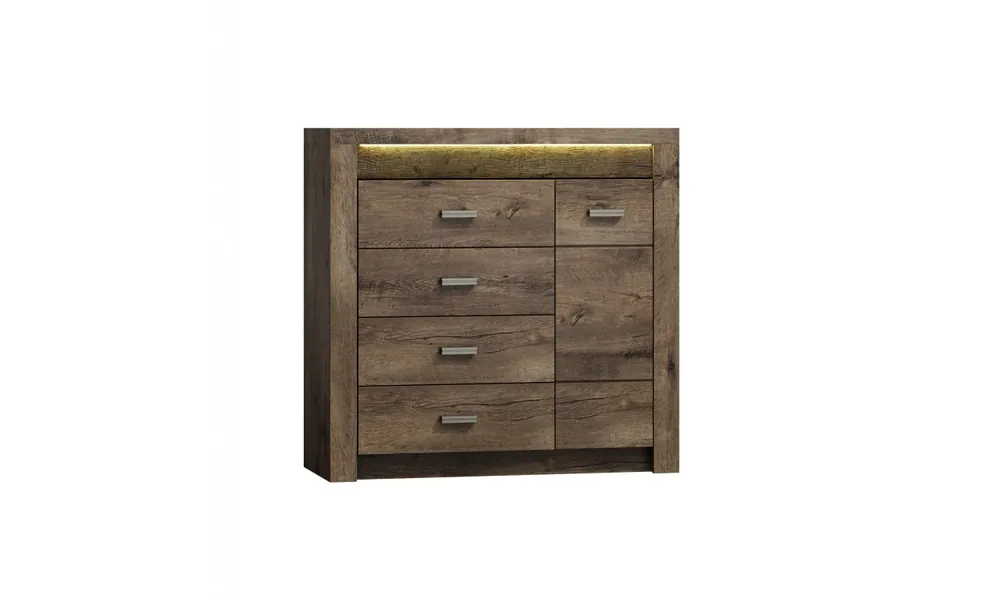 Komoda z ryflowanymi elementami drewna sosnowego Indianapolis I-17 Oferta limitowana