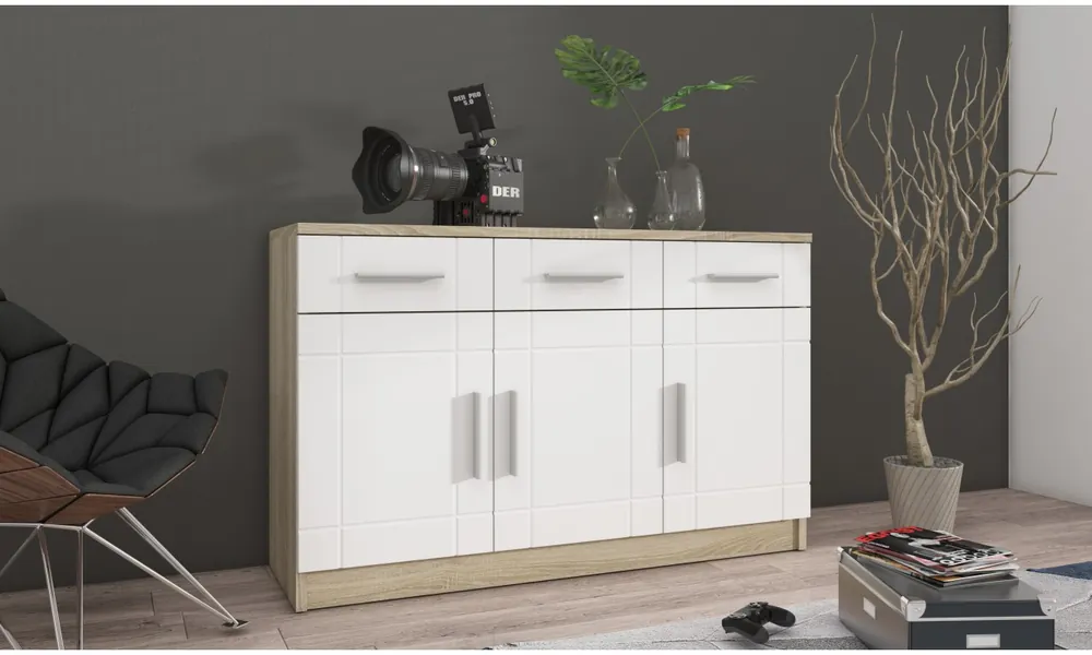 Biało-brązowa szeroka komoda PARIS Oferta czasowa
