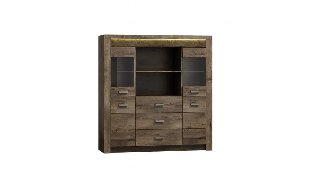 Kredens z ryflowanymi elementami drewna sosnowego Indianapolis I-22 Premium