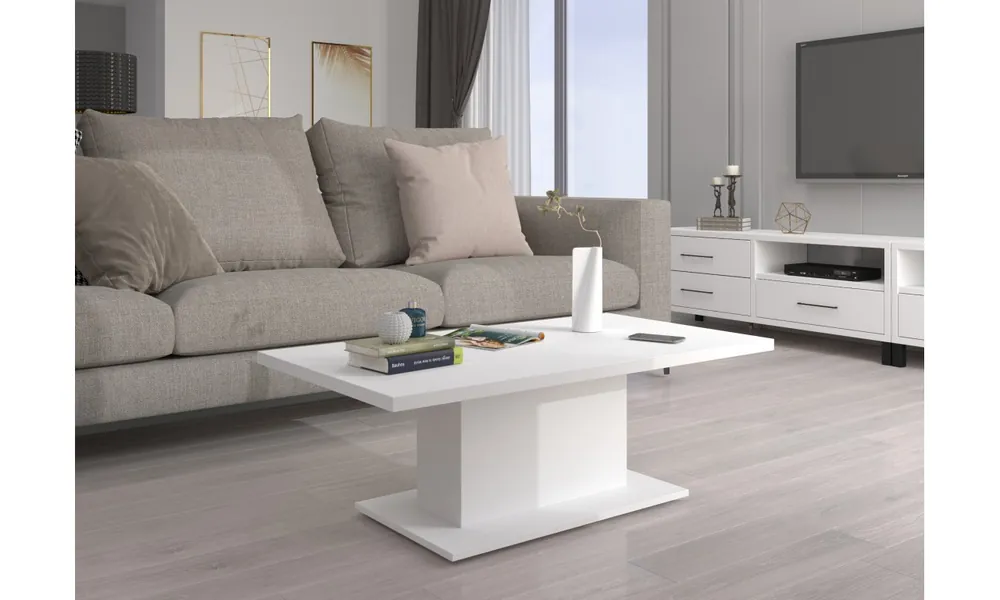 Kup online Biała ława w stylu nowoczesnym DENVER
