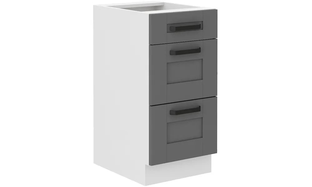Bezpieczna płatność Szafka kuchenna z szufladami LUNA 40 D 3S BB dustgrey/white