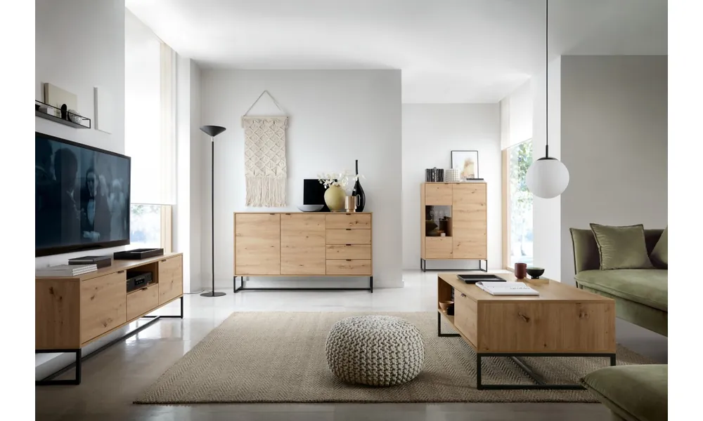 Zestaw brązowych mebli w stylu nowoczesnym do salonu Amber 1 Oferta