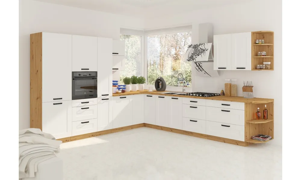 Hit cenowy Zestaw mebli kuchennych LUNA 6 white/artisan
