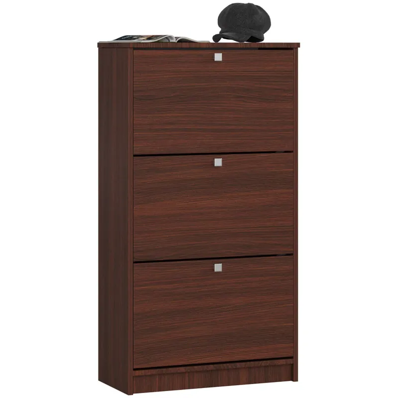 Kup online Szafka na buty Wenge 60 cm 3 drzwi kolor Wenge mat 3 półki 60x28,5x113 cm