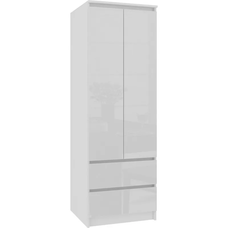 Obniżka ceny Szafa S60 Biała 60 cm 2 drzwi 2 szuflady kolor Biały Połysk 1 półka 60x51x180 cm