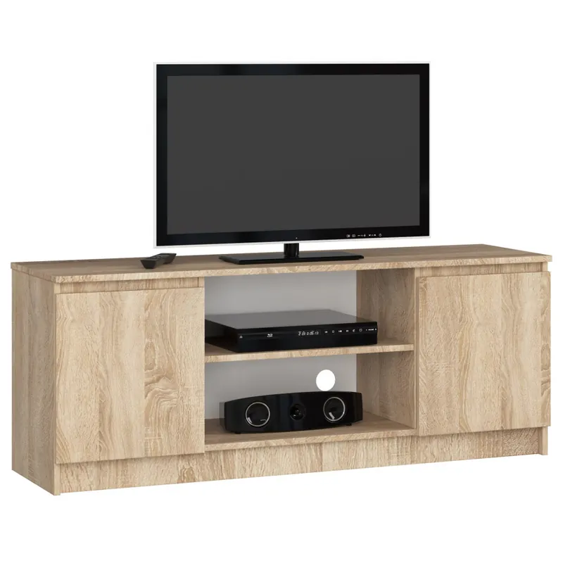 Szafka RTV Dąb Sonoma 140 cm 2 drzwi kolor Dąb Sonoma mat 2 półki 140x40x55 cm Ostatnie sztuki