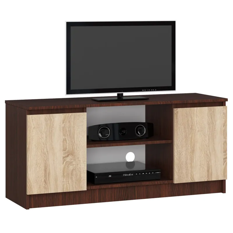Szafka RTV Wenge 120 cm 2 drzwi kolor Dąb Sonoma mat 2 półki 120x40x55 cm Nowy