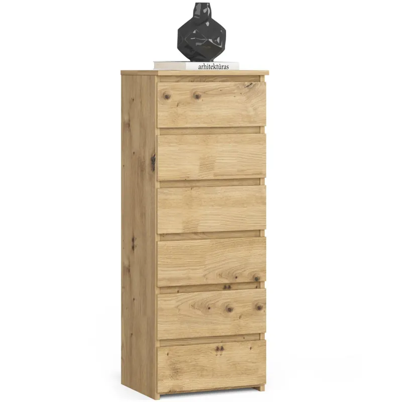 Zamów dziś Komoda CL6 Dąb Artisan 40 cm 6 szuflad kolor Dąb Artisan mat 40x35x109 cm