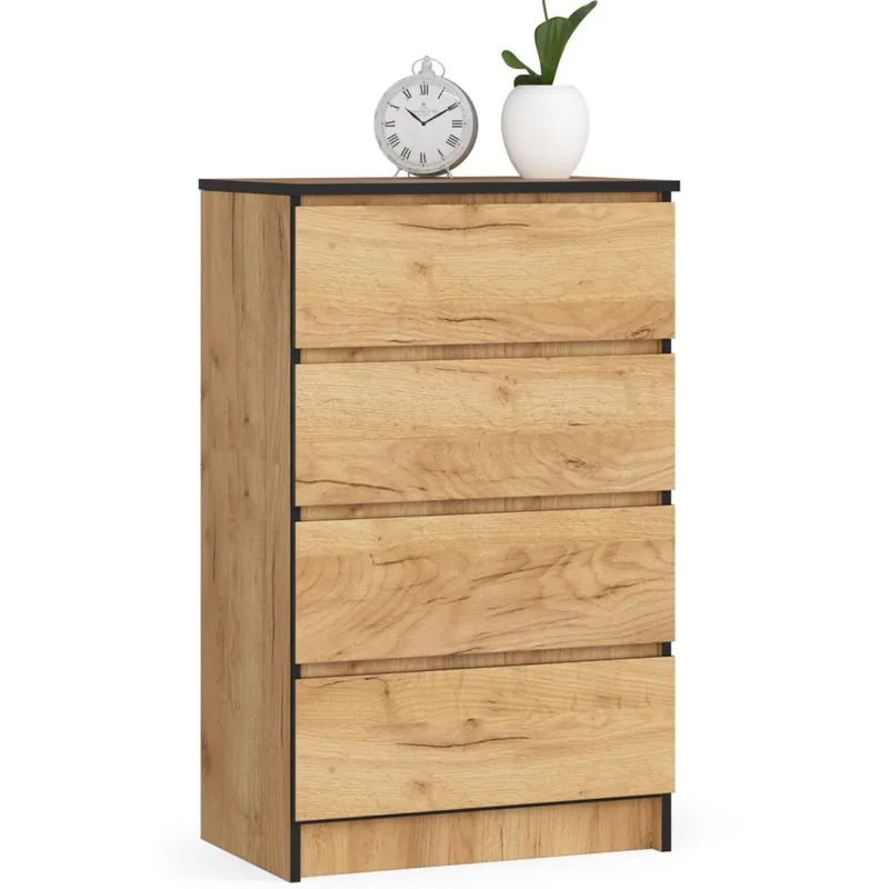 Komoda K60 Dąb Craft 60 cm 4 szuflady kolor Dąb Craft mat 60x40x99 cm Premium