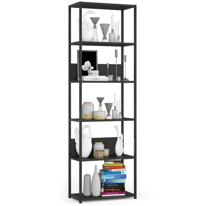 Do wyczerpania zapasów Regał loft metalowy Czarny 60 cm kolor Czarny mat 6 półek 60x32x192 cm