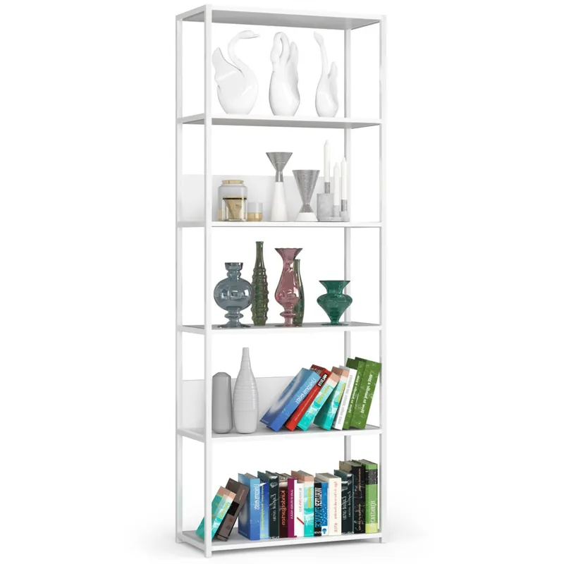 Regał loft metalowy Biały 70 cm kolor Biały mat 6 półek 70x32x192 cm Do wyczerpania zapasów