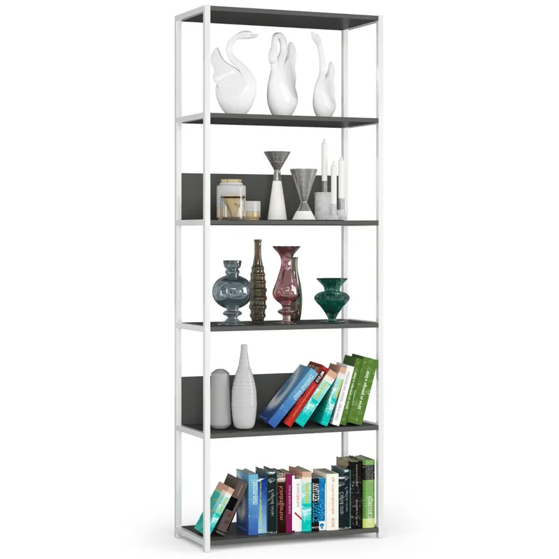 Regał loft metalowy Biały 70 cm kolor Szary mat 6 półek 70x32x192 cm Wybór klientów
