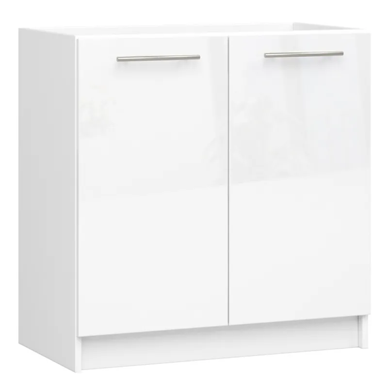 Szafka kuchenna pod zlewozmywak S80 system OLIWIA Biała 80 cm 2 drzwi fronty kolor Biały Połysk 1 półka 80x46x82 cm Promocja