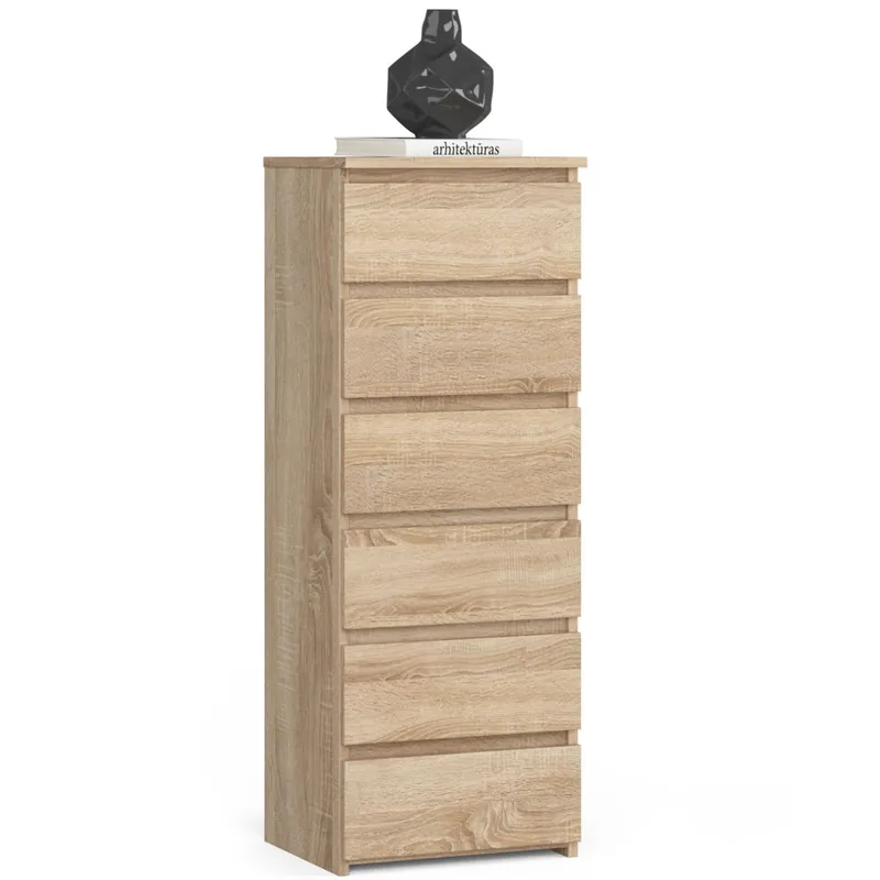 Oferta czasowa Komoda CL6 Dąb Sonoma 40 cm 6 szuflad fronty kolor Dąb Sonoma mat 40x35x109 cm