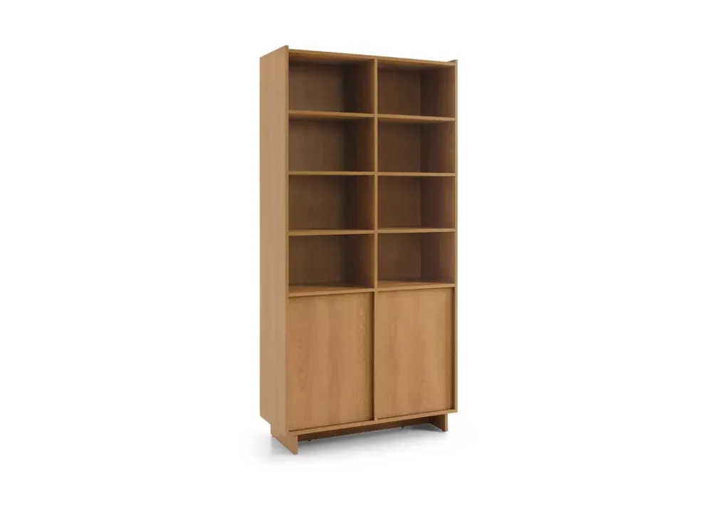 Nie przegap Regał słupek Vabres dąb karmel 98cm salon biuro skandynawski nowoczesny push to open
