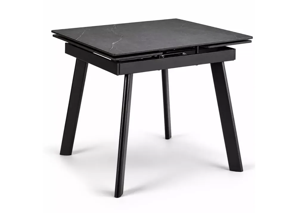 Ograniczona ilość Stół ceramiczny rozkładany Hadson 90–150 cm czarny metal nowoczesny loftowy stół do jadalni